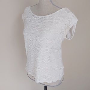 Express Ivory Lace Top